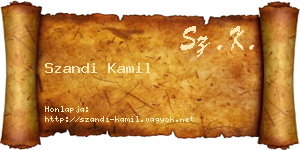 Szandi Kamil névjegykártya